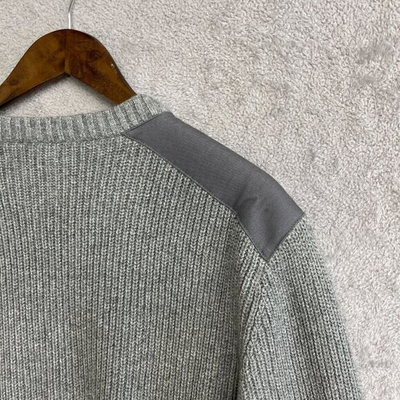 NWOT Blake Shelton Lands' End Men's XXL Gray Ribbed Sweater Cotton Blend Patched - Picture 7 of 8